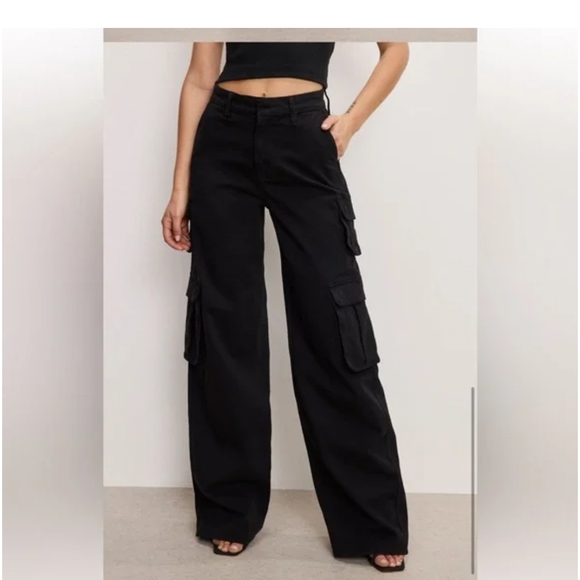 Black Cargo Pants for Women - Picture 1 of 9